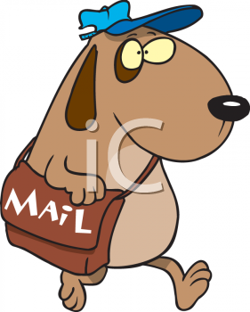 Postal Carrier Dog   Royalty Free Clip Art Image