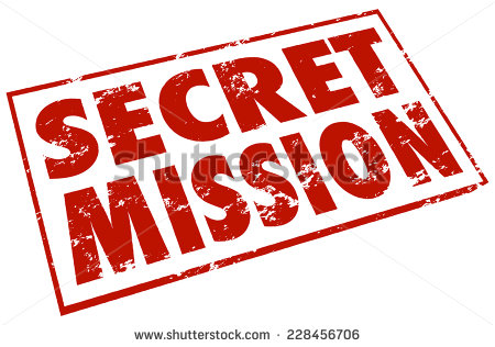 Secret Mission Words In A Red Stamp To Illustrate A Classified Or