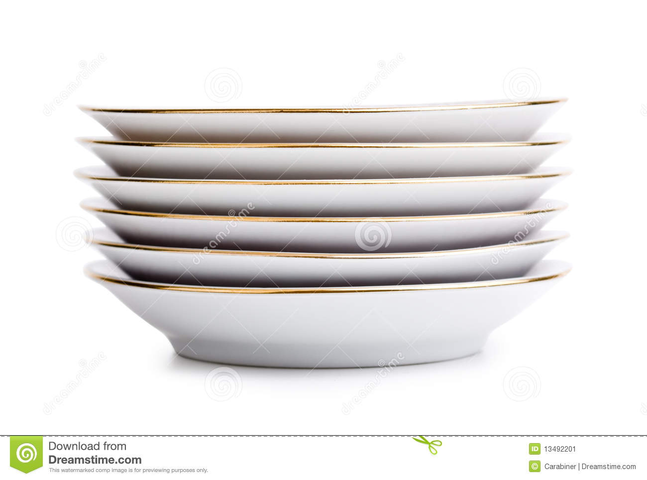 Stack Of Porcelain Plates Isolated On A White Background