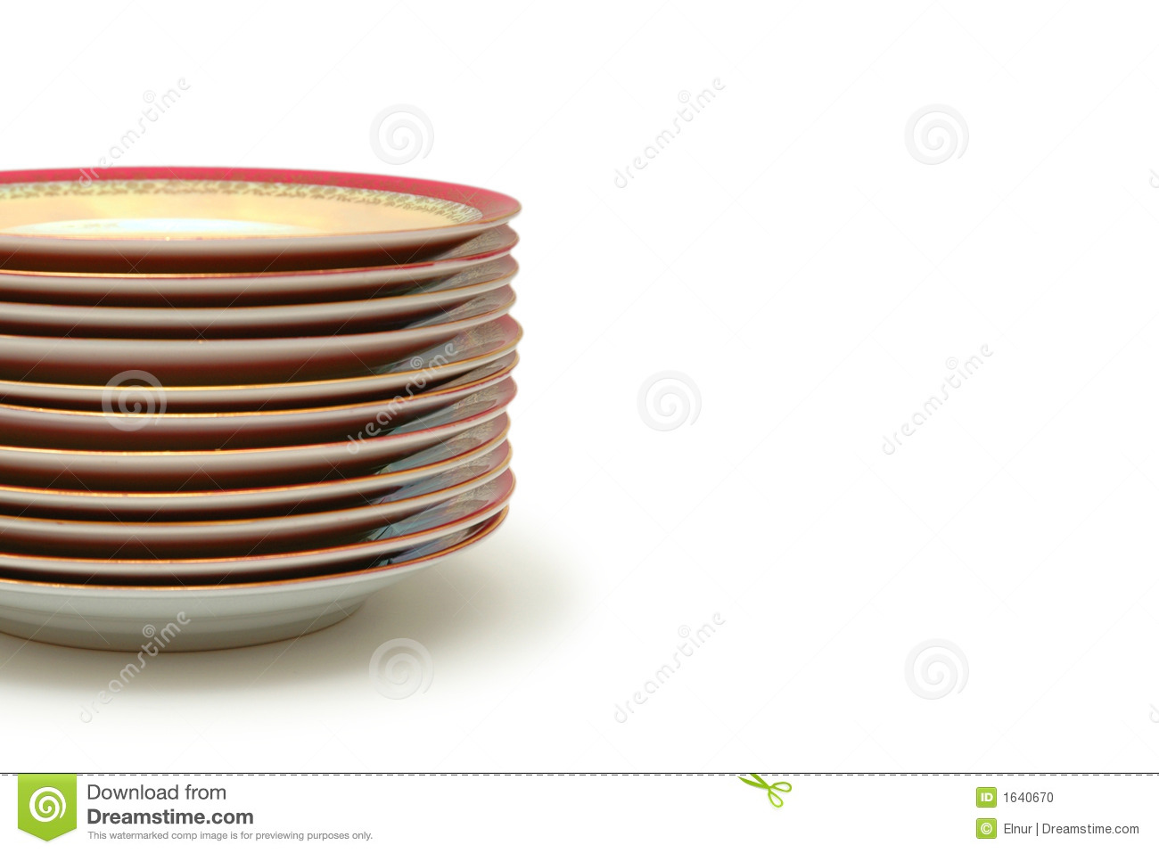 Stacked Plates Isolated On Whi Stock Photo   Image  1640670