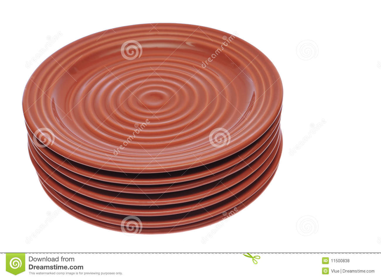 Stacked Red Brown Plates Royalty Free Stock Photos   Image  11500838