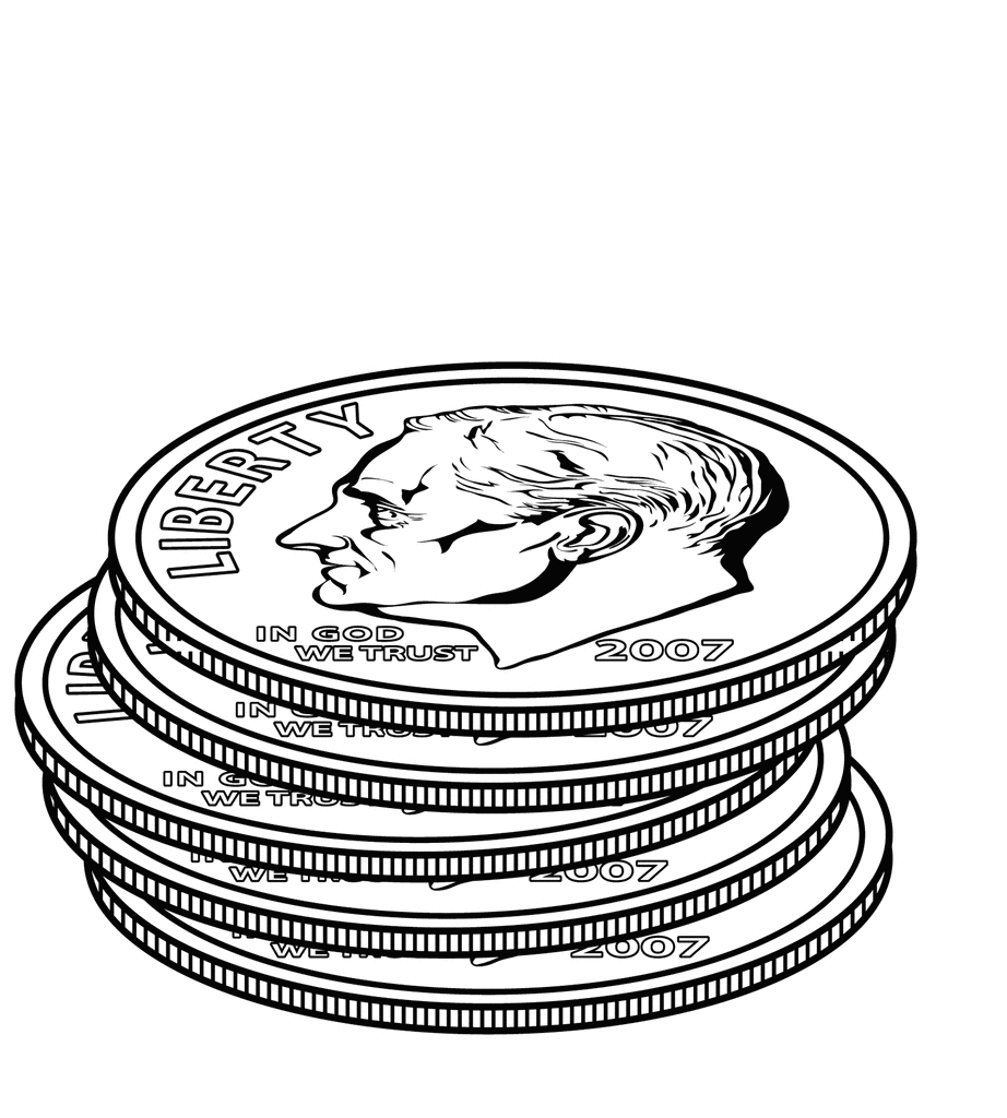 Stacks Of Dimes   Clipart Etc