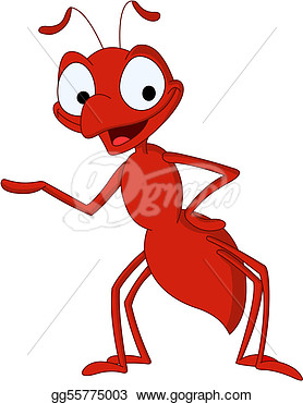 Stock Illustration   Cute Ant Presenting  Clipart Drawing Gg55775003