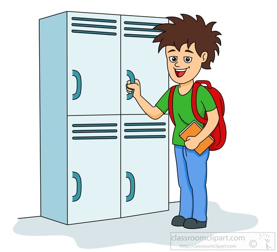 Student Opens Up His School Locker Clipart 3157   Classroom Clipart