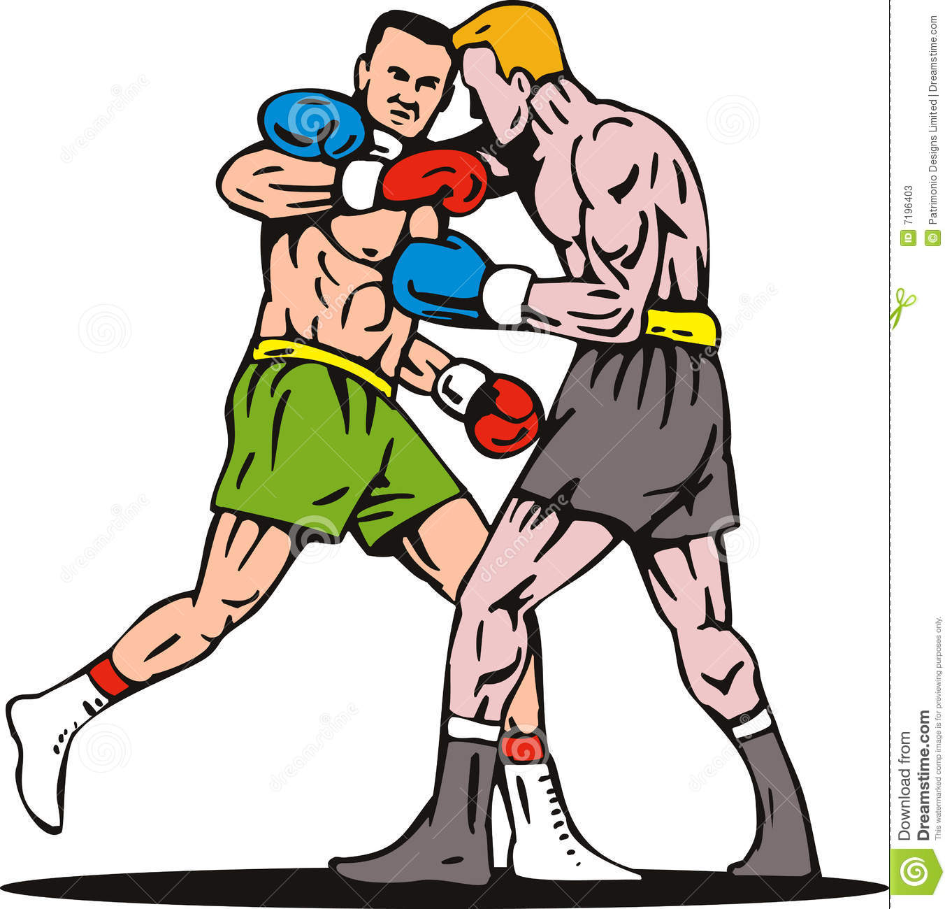Vector Art On The Sport Of Boxing Isolated On White Background