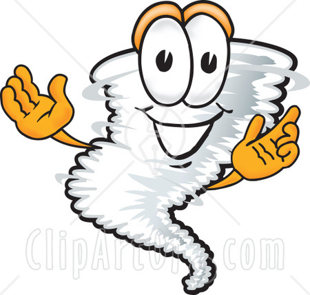 16938 Clipart Picture Of A Tornado Mascot Cartoon Character Welcoming    