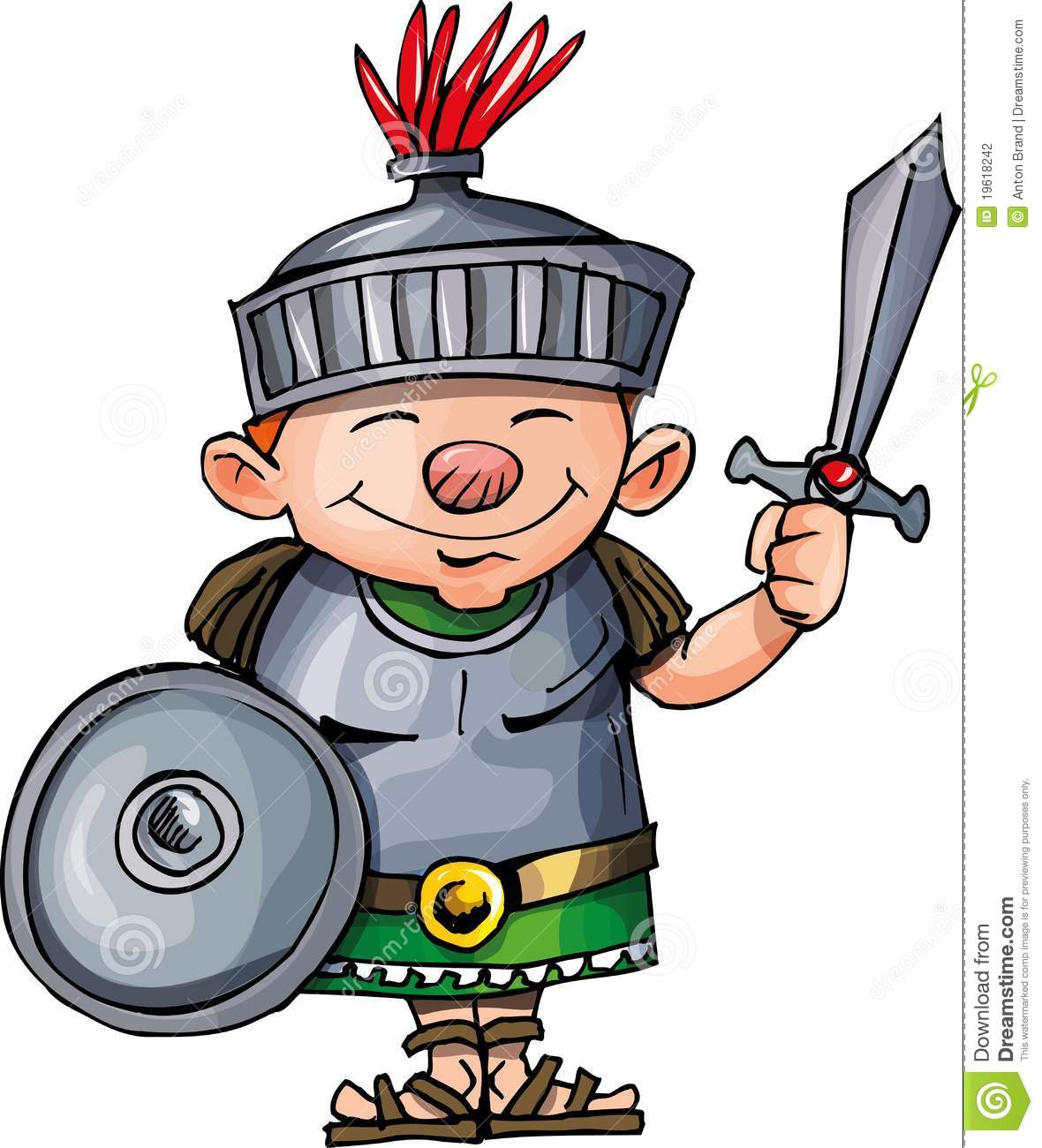 Cartoon Roman Legionary With Sword And Shield Stock Photography    