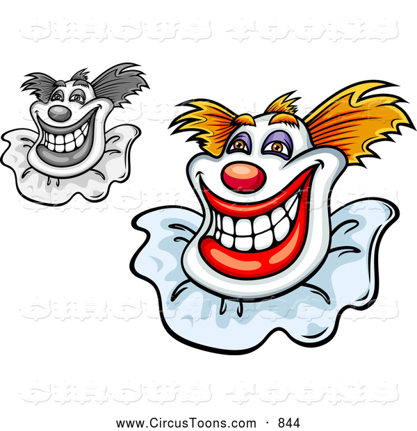 Circus Clipart Of Grinning Cartoon Clowns By Seamartini Graphics    