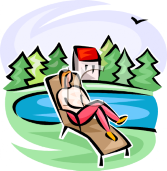 Clipart 0511 0812 2902 2038 Woman Relaxing By The Lake Clipart Image