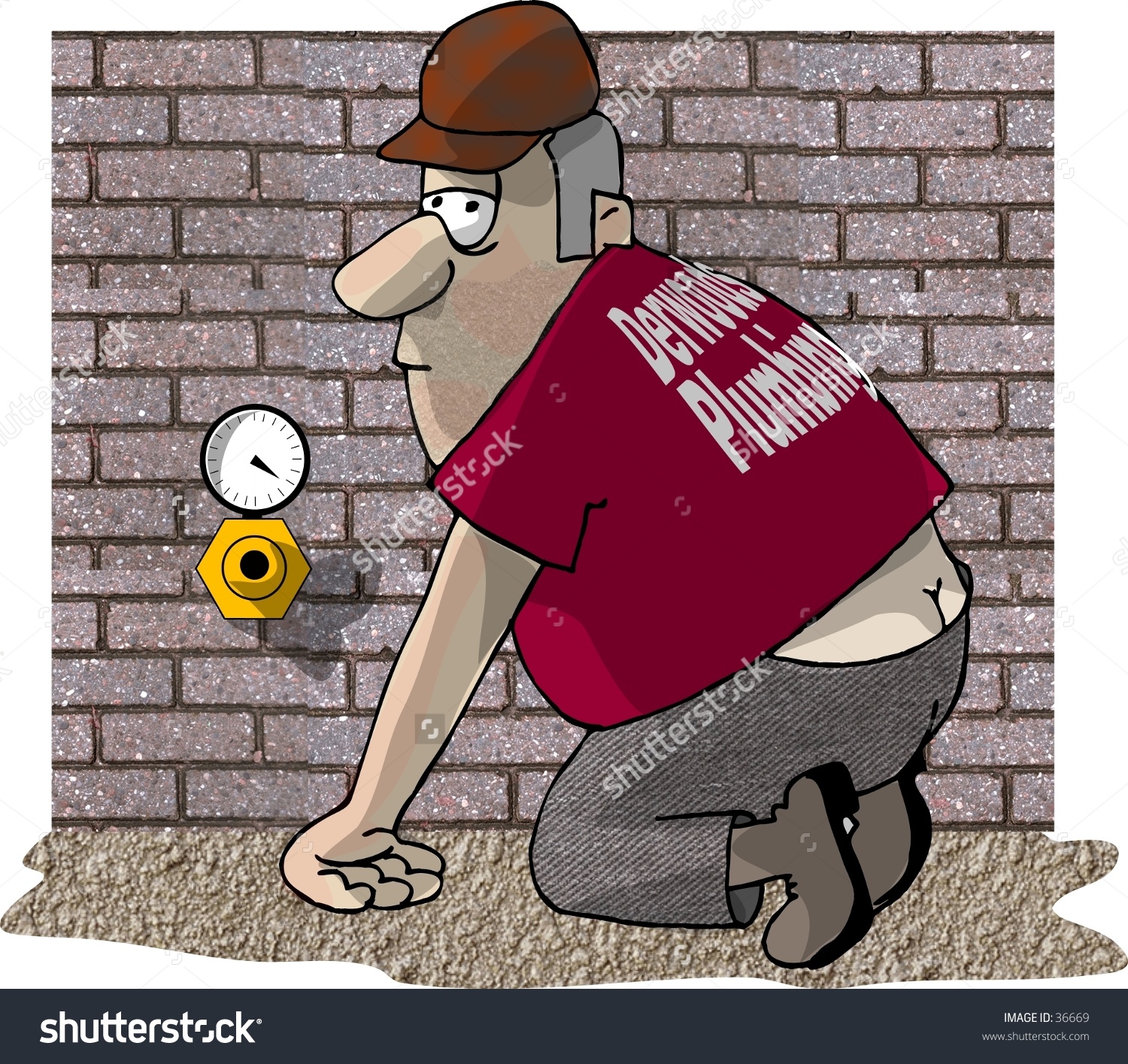 Clipart Illustration Of A Plumbers Crack