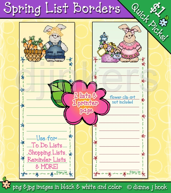 Clipart List Borders For Spring By Dj Inkers