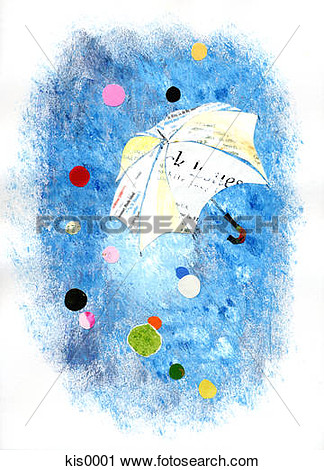 Clipart   Paper Collage Of Umbrella On Spotted Background  Fotosearch    