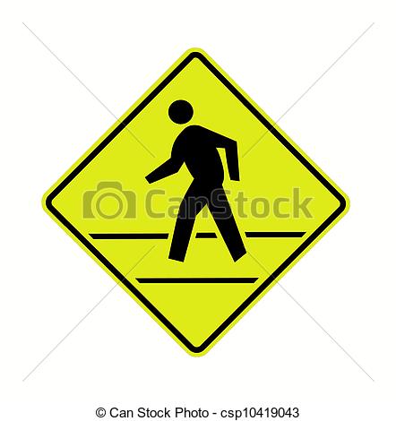 Drawing Of Road Sign   Crosswalk With Lines Fluorescent Csp10419043