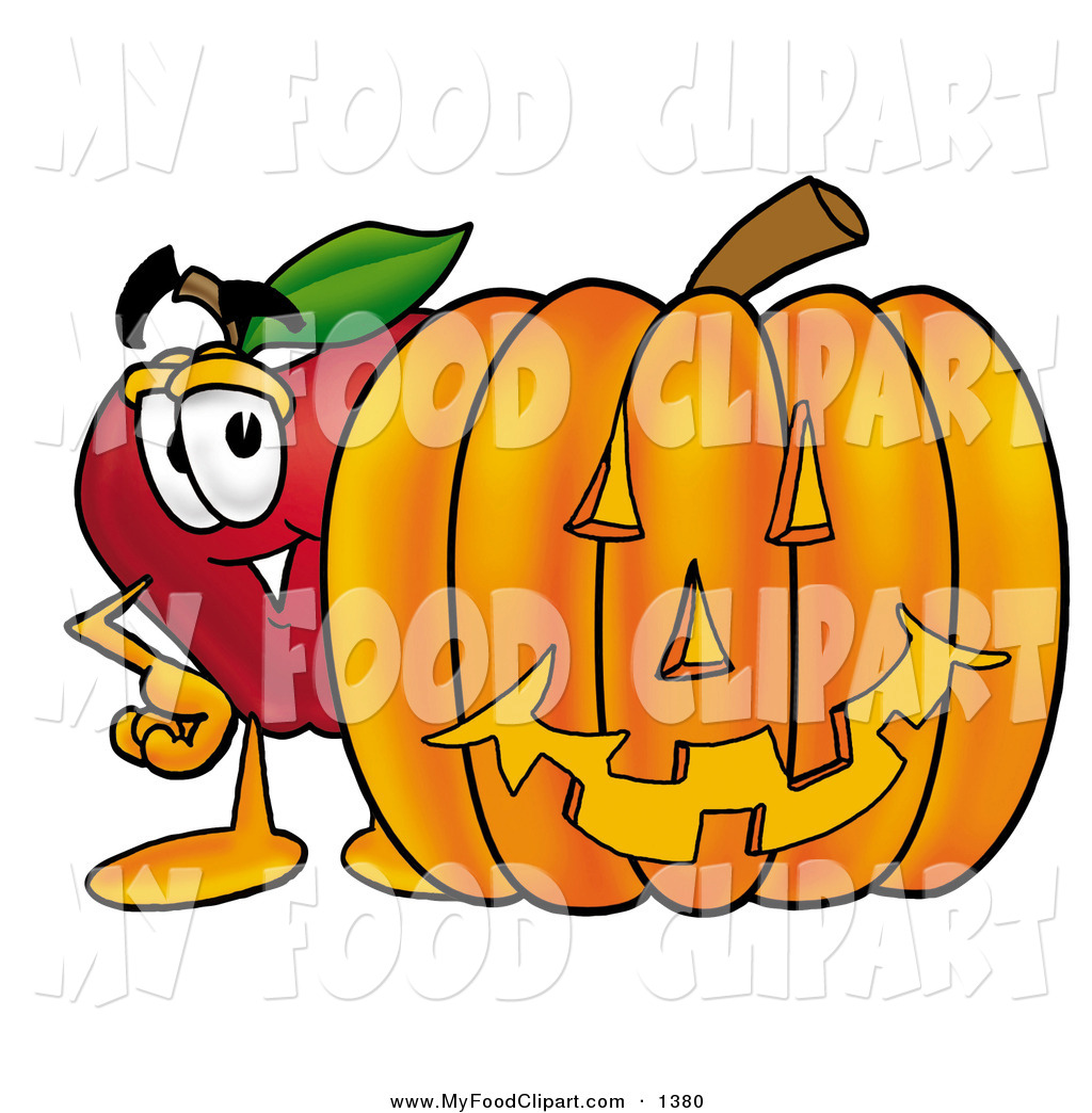 Food Clip Art Of A Nutritous Red Apple Character Mascot Standing With    