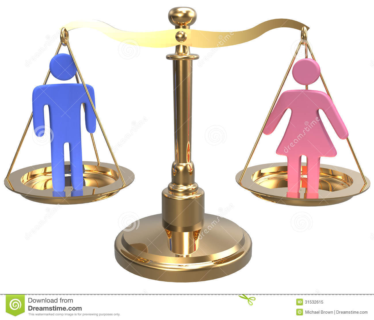 Gender Equality Sex Justice 3d Scales Royalty Free Stock Photo   Image