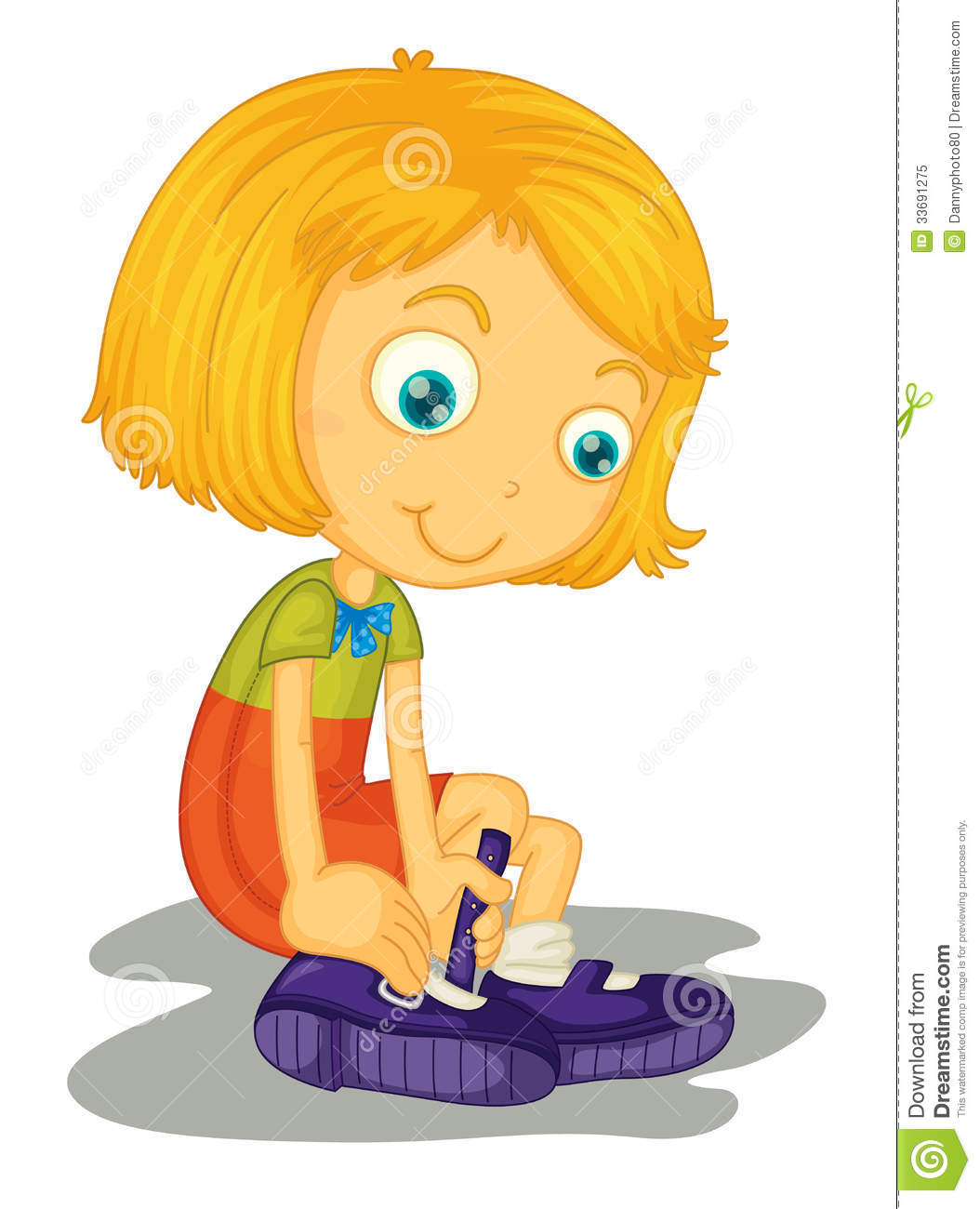 Girl Buckles Shoes Royalty Free Stock Photo   Image  33691275