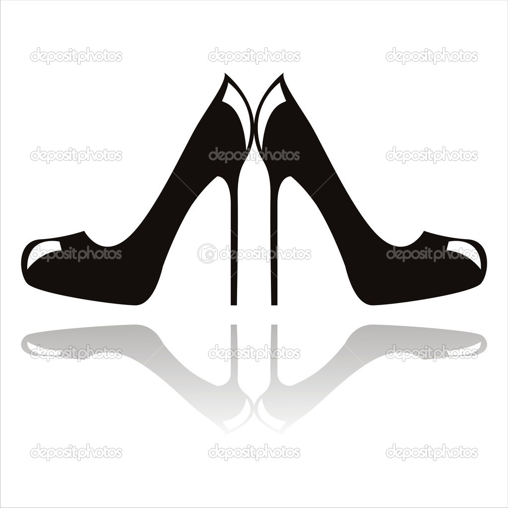 High Heel Shoes Isolated On White   Stock Vector   Isabelle    