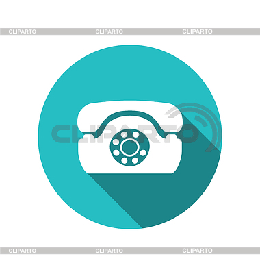 Illustration Web Icon Of Retro Telephone Trendy Flat Minimal Style
