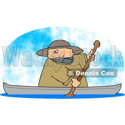 Man Rowing A Boat On A Lake Clipart Picture   Dennis Cox  6267