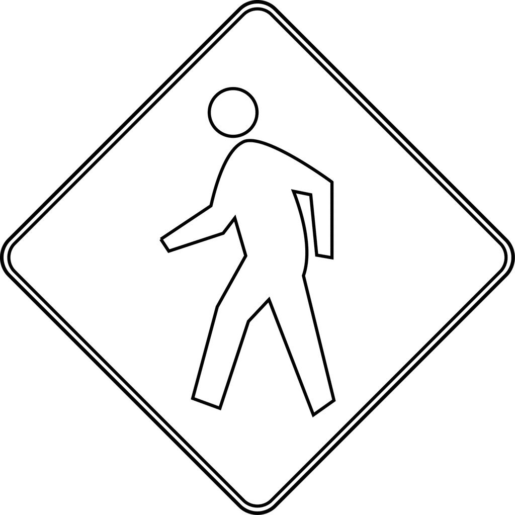 Pedestrian Crossing Outline   Clipart Etc