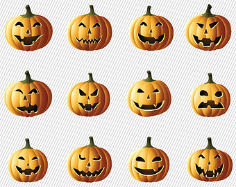 Pumpkin Clipart  Hallowee N Pumpkin Illustration  Halloween Clipart