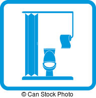 Restroom Icon   Pan Toilet Paper   Vector Restroom Icon   