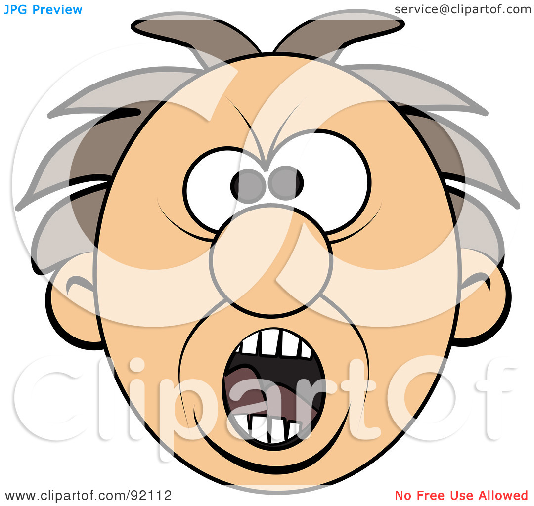 Rf  Clipart Illustration Of A Screaming Mad Man S Face By Djart  92112