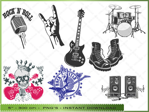 Rock Band   Music Clip Art Images For By Digitalclipartstore