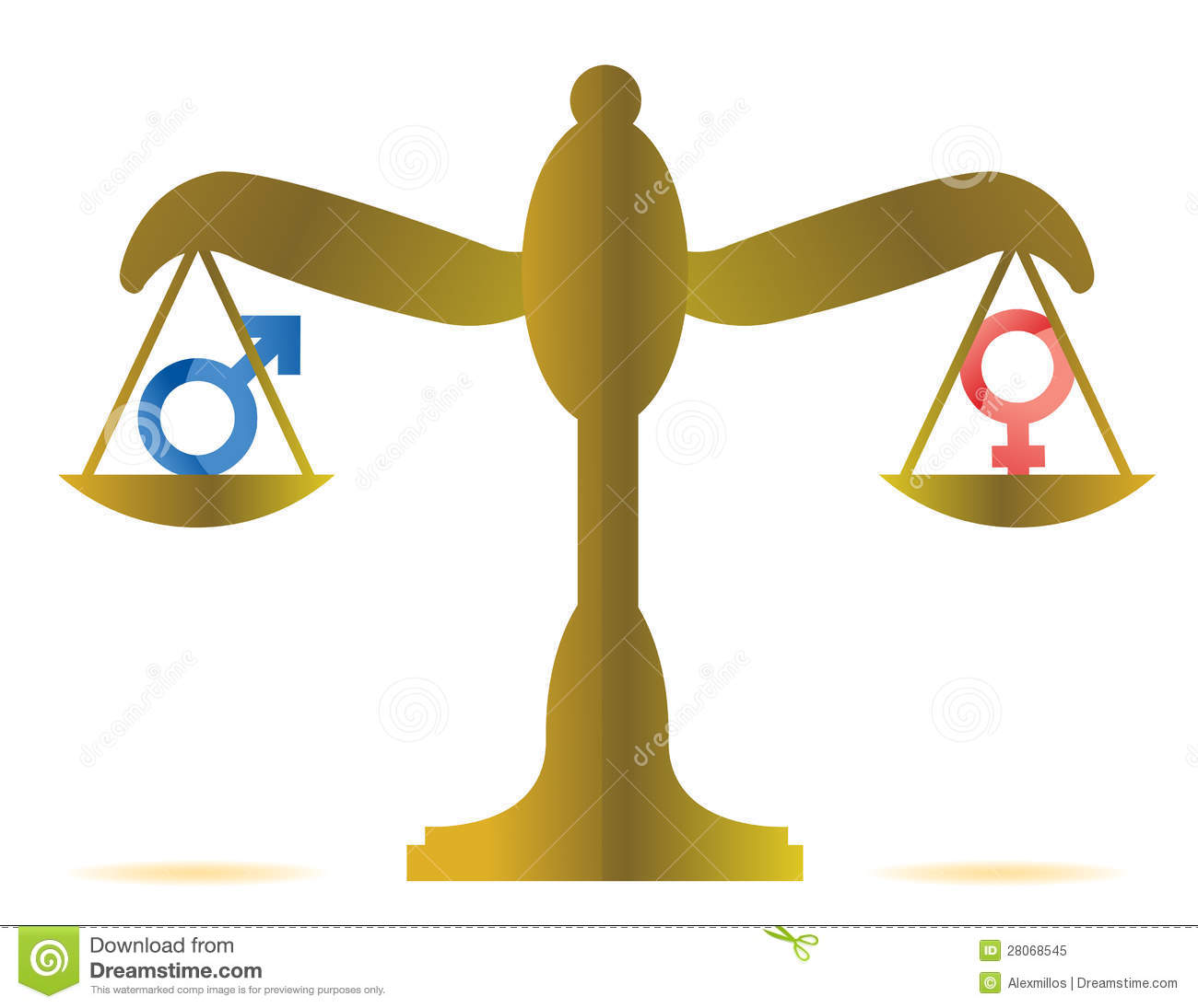 Sex Equality Concept Illustration Design Over A White Background