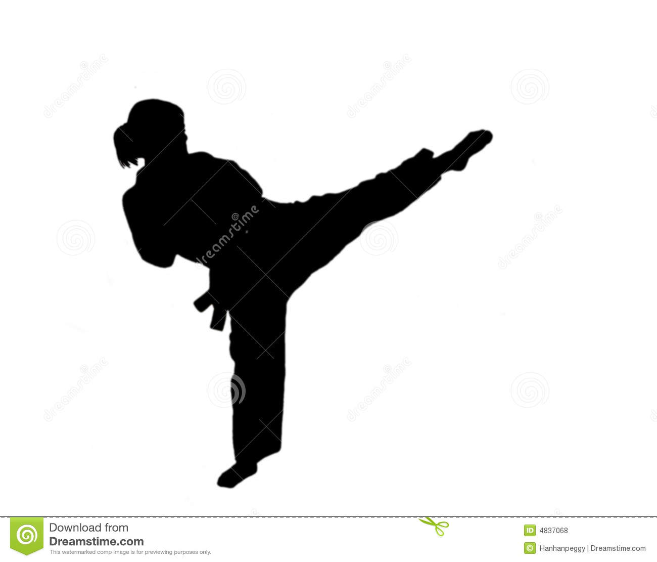 Silhouette Of Taekwondo Girl Royalty Free Stock Photos   Image