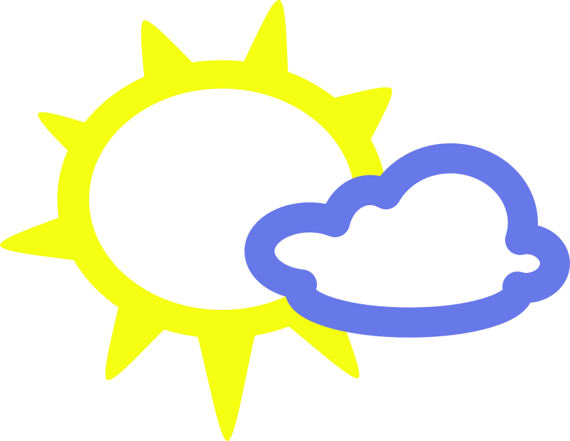 Simple Weather Symbols By Anonymous   A Sun And Clouds Weather Icon
