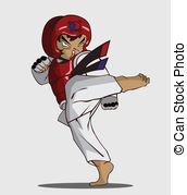 Taekwondo Martial Art Stock Illustration