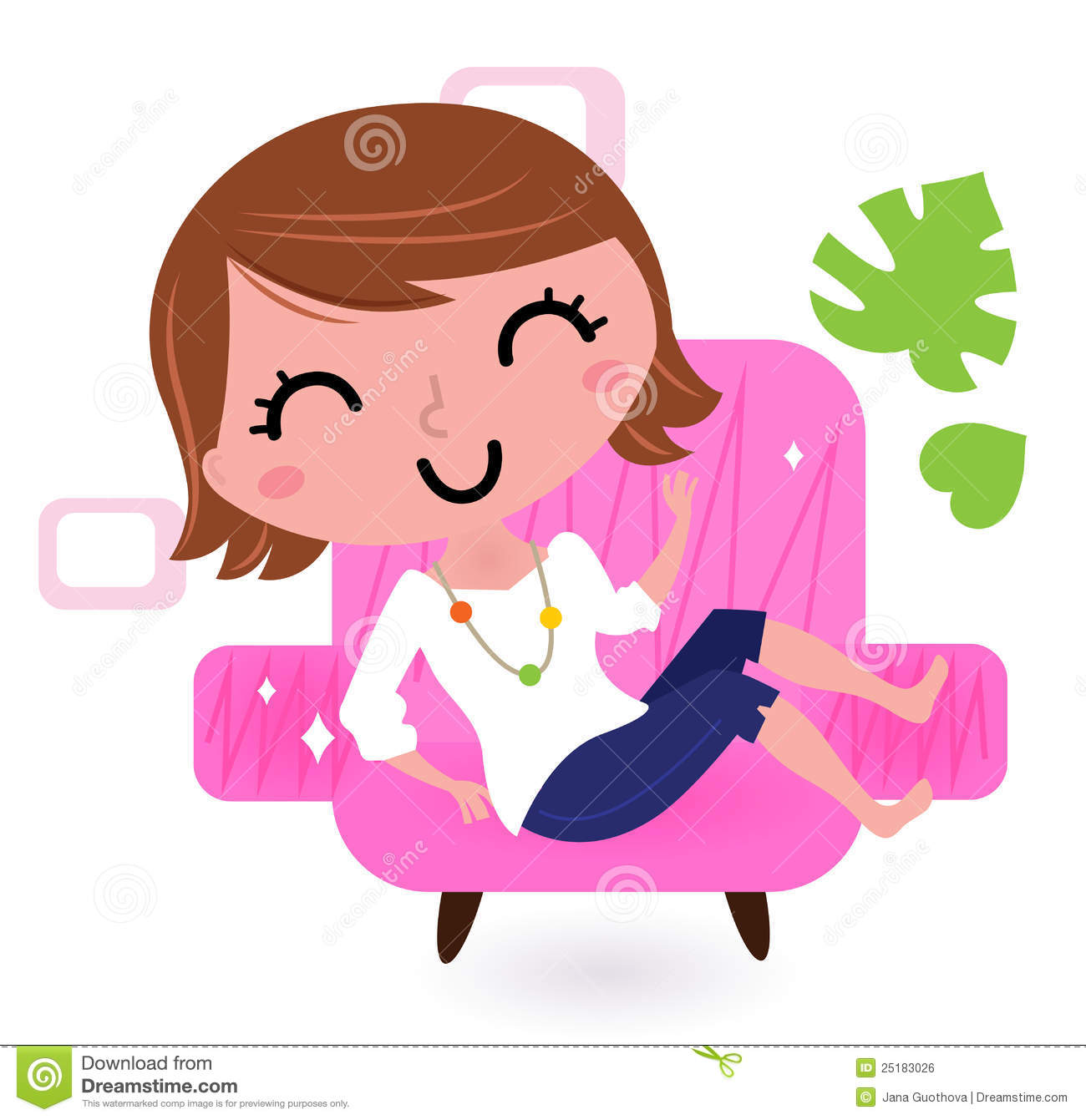 Woman Relaxing In Sofa Royalty Free Stock Image   Image  25183026