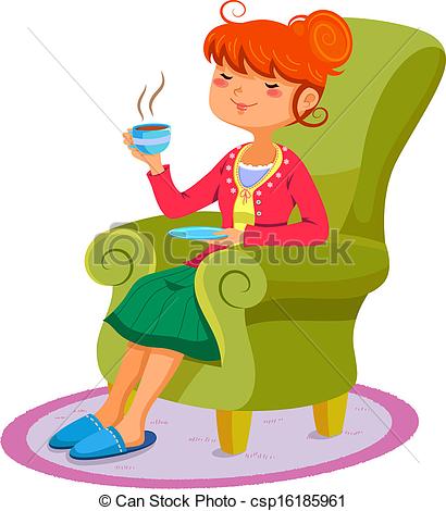 Woman Relaxing On The Sofa