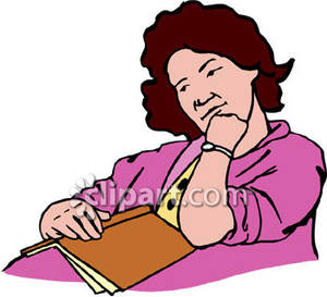 Woman Relaxing With A Book   Royalty Free Clipart Picture