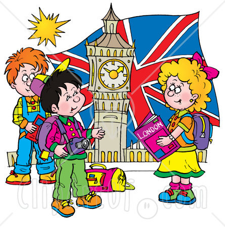 33071 Clipart Illustration Of A Group Of Children Touring London