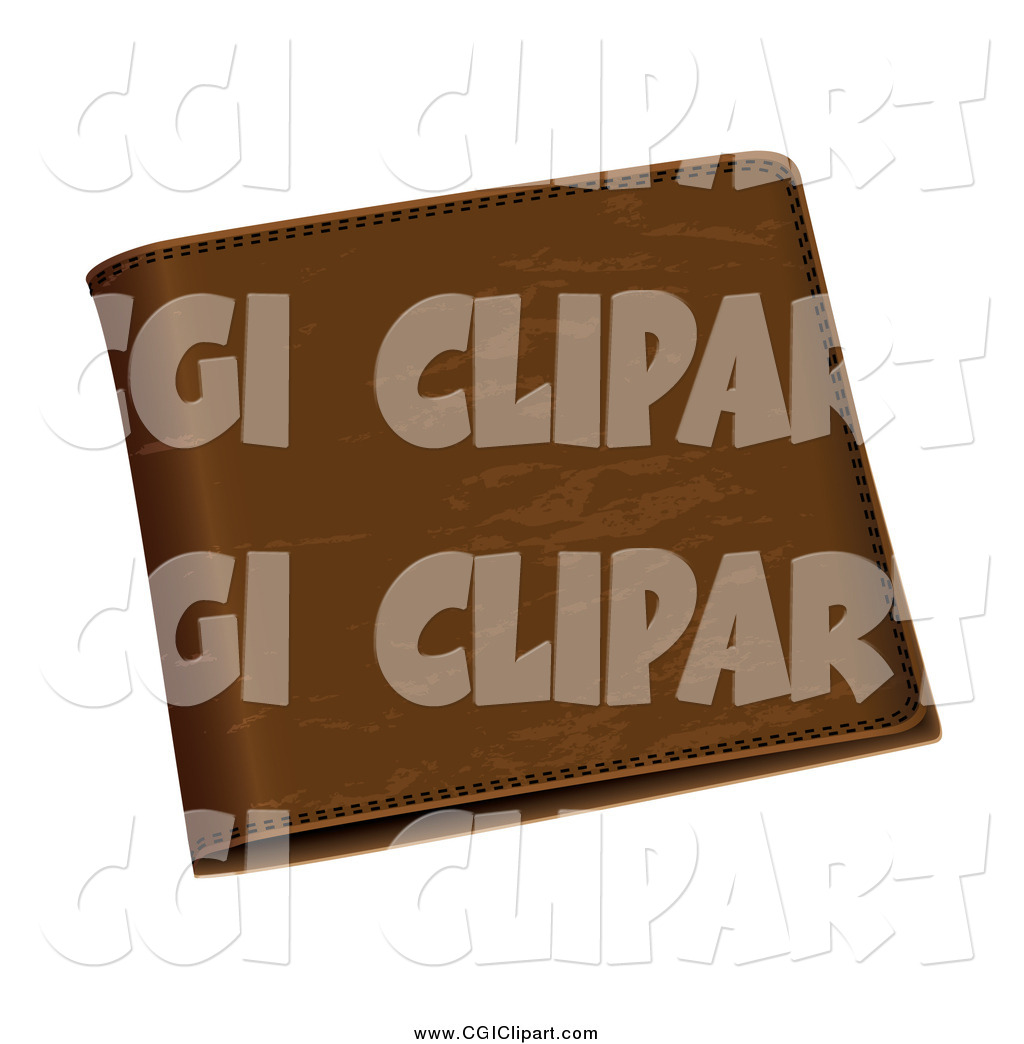 Clip Art Of A 3d Brown Leather Wallet By Michaeltravers    2415