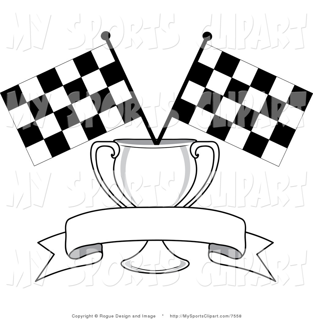 Formula Clipart Sports Clip Art Of A Banner Trophy And Two Checkered    