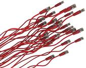 Group Of Red Network Cable On White Background