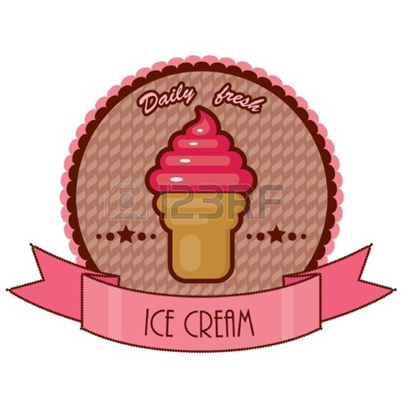 Ice Cream Sundae With Sprinkles 15527340 Retro Emblem With Ice Cream