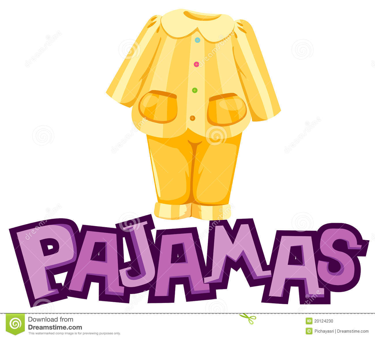 Illustration Of Isolated Letter Of Pajamas On White Background