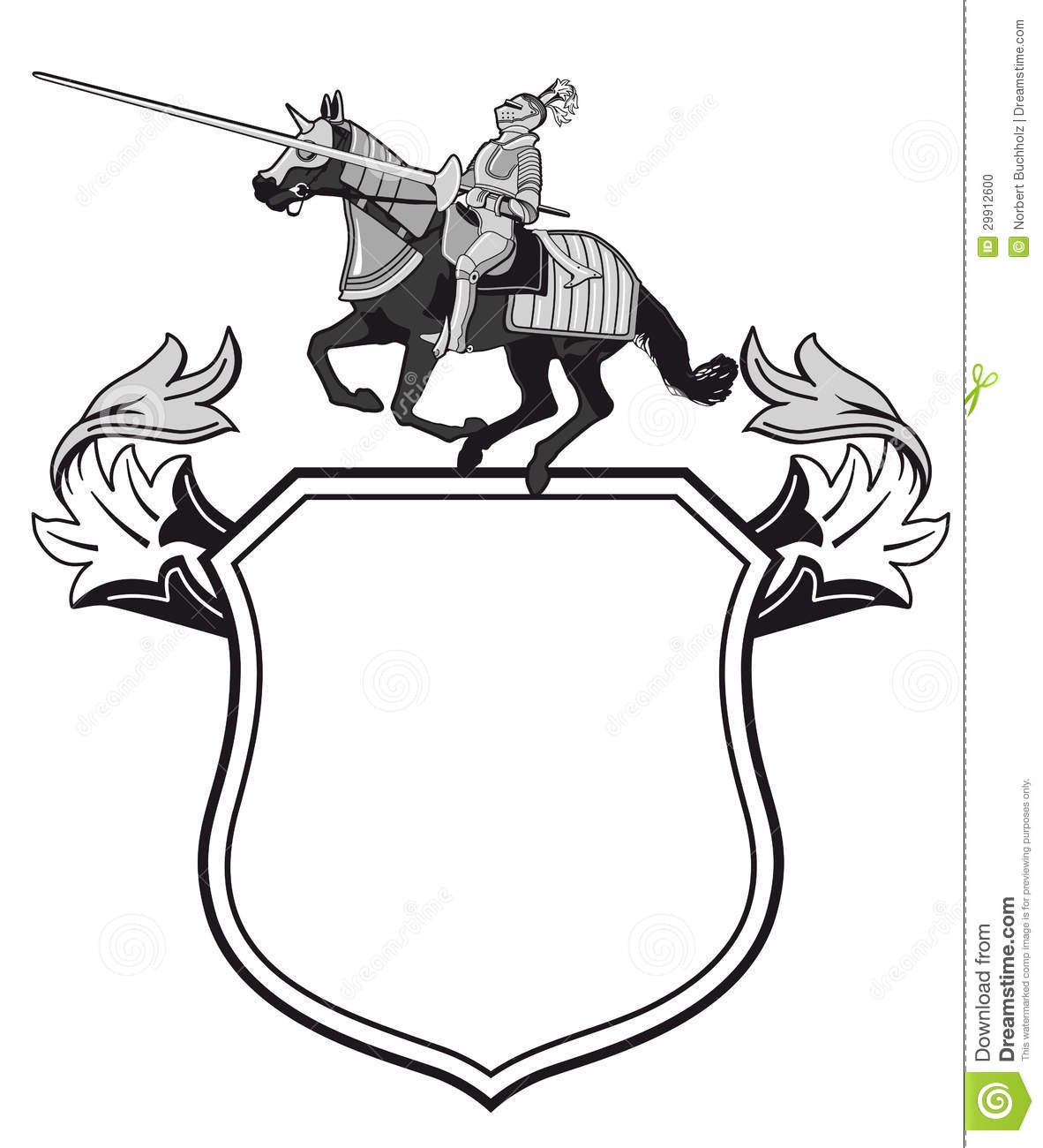 Knight Shield Clipart Heraldic Shield Jousting Knight Copy Space White