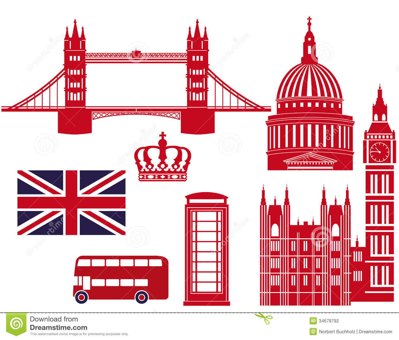 London Landmarks Graphics Stock Photography   Image  34678792