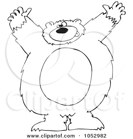 Of A Black And White Big Bear Attacking Outline By Dennis Cox  1052982
