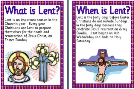 Posters Including  What Is Lent  When Is Lent  Why Does Lent Last