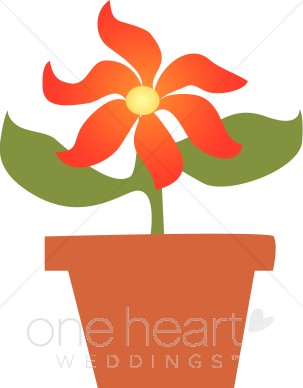 Potted Flower Clipart   Wedding Flower Clipart