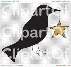 Printable Primitive Crow Patterns Clipart Illustration Of A Crow