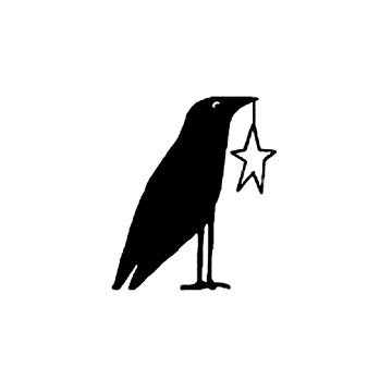 Printable Primitive Star Pattern Primitive Crow With Star