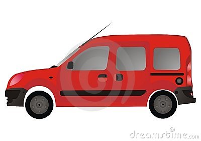 Red Van Autovehicle For Transportation