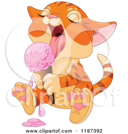 Royalty Free  Rf  Cat Eating Ice Cream Clipart Illustrations Vector